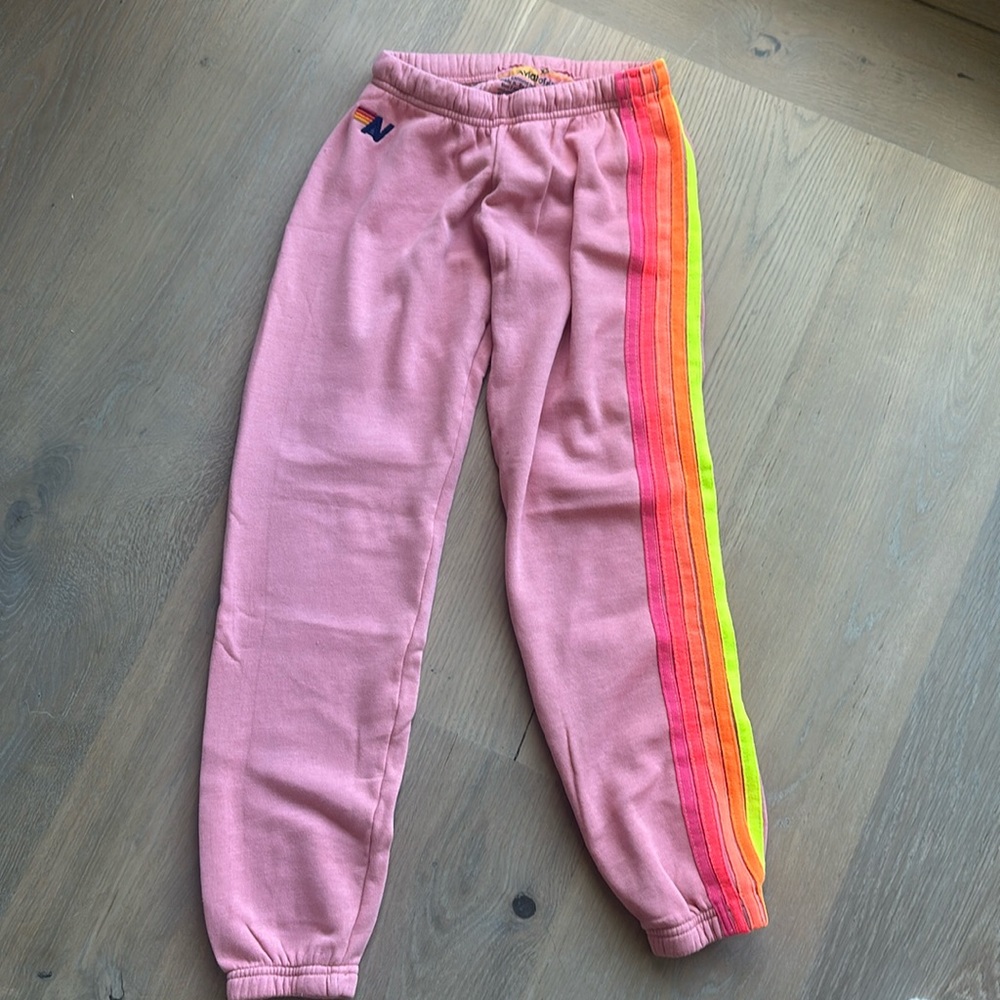 Aviator Nation sweatpants Pink, neon stripes size XS